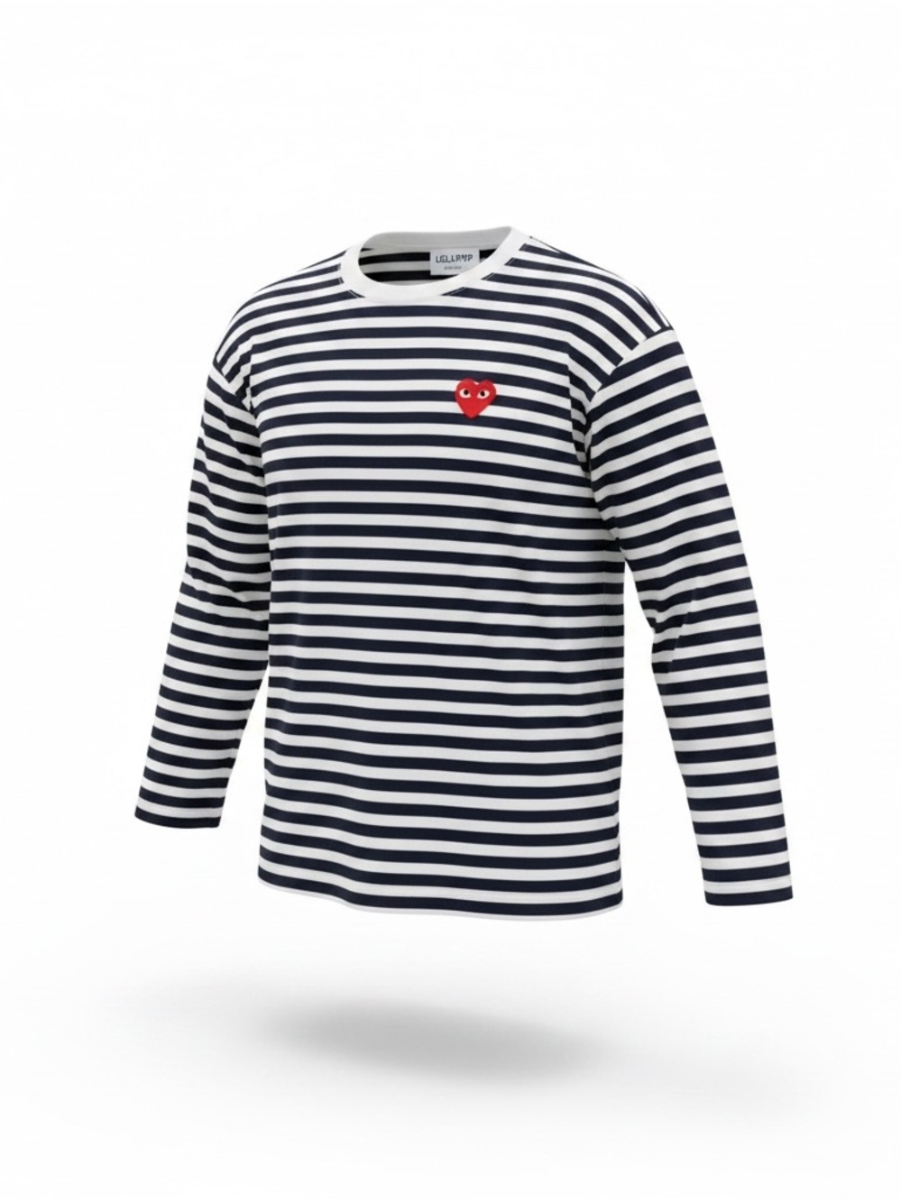 LOLLIPOP Navy & White Stripe Heart Tee